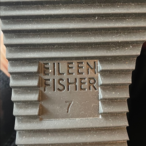 Eileen Fischer Witty Crisscross Wedge Leather Sandal Black Size 7 - Picture 9 of 9